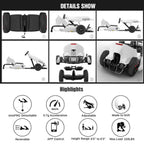 Ninebot GoKart Kit Fitting for Segway miniPRO Transporter (  Self Balancing Scooter Excluded ), Big Racing Ride on Car Toy  for Kids and s White