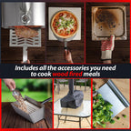 Portable Outdoor Pizza Oven w/ 2-in-1 Pizza & Grill Oven Functionality