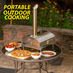 Portable Outdoor Pizza Oven w/ 2-in-1 Pizza & Grill Oven Functionality
