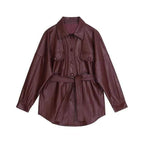 lapel long sleeve jacket