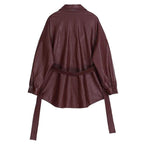 lapel long sleeve jacket