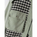 pockets hounds tooth loose female coat