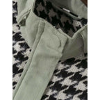 pockets hounds tooth loose female coat