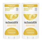 Schmidt's 100% Natural Origin Ingredient Deodorant Stick Grapefruit &amp; Apricot 2 Count For 24-Hour Odor Protection 2.65oz