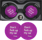 8sanlione 2 Pack Car Cup Holder Coasters, 2.75 Inch Non-Slip PVC Insert Cup Coaster, Anti-Scratch Auto Cup Mats for Women Men, Vehicle Interior Accessories for Car, SUV, Truck (D Purple/2PCS)