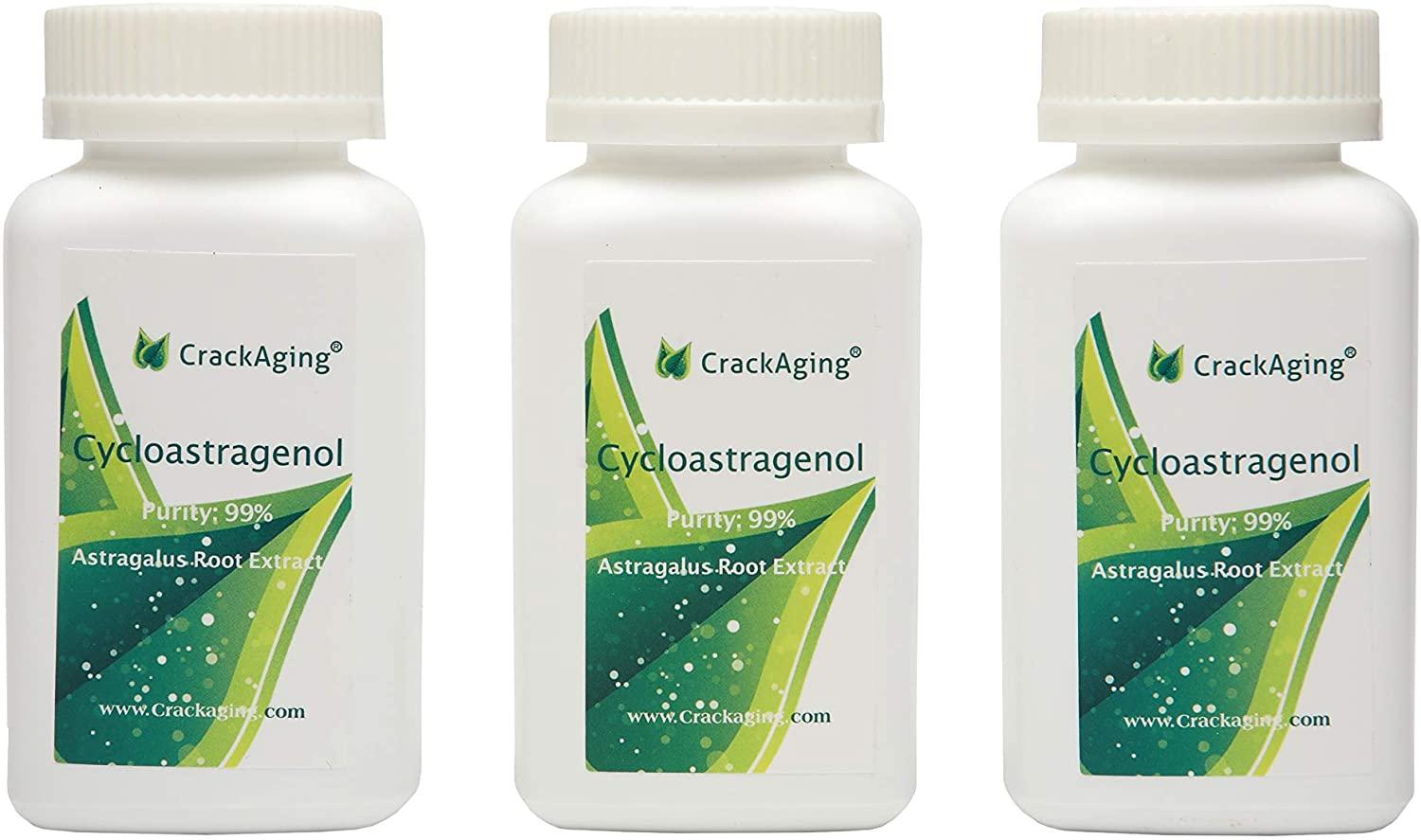 Crackaging Super-Absorption Cycloastragenol 98% (25mg/Cap, 180 Caps in 3 Bottles)