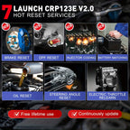 LAUNCH X431 CRP123E Car OBD2 Diagnostic Tools Automotive OBD Scanner ABS SRS Airbag Engine AT SAS OIL Brake Reset Lifetime Update