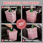 K KNODEL Car Trash Can, Waterproof Garbage Bag with Lid, Leak-Proof Car Trash Bin, Car Trash Hanging (Pink, Medium)