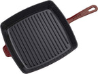 Staub Cast Iron 12-inch Square Grill Pan - Grenadine, Made in France