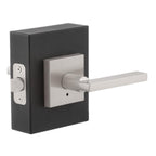 Halifax Square Satin Nickel Privacy Bed/Bath Door Lever