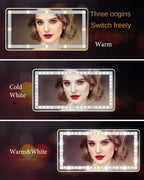 Rechargeable LED Car Makeup Mirror - Sun Visor Mirror With Fill Light For Beauty On-the-Go!