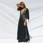 kimono ethnic flare sleeve dress