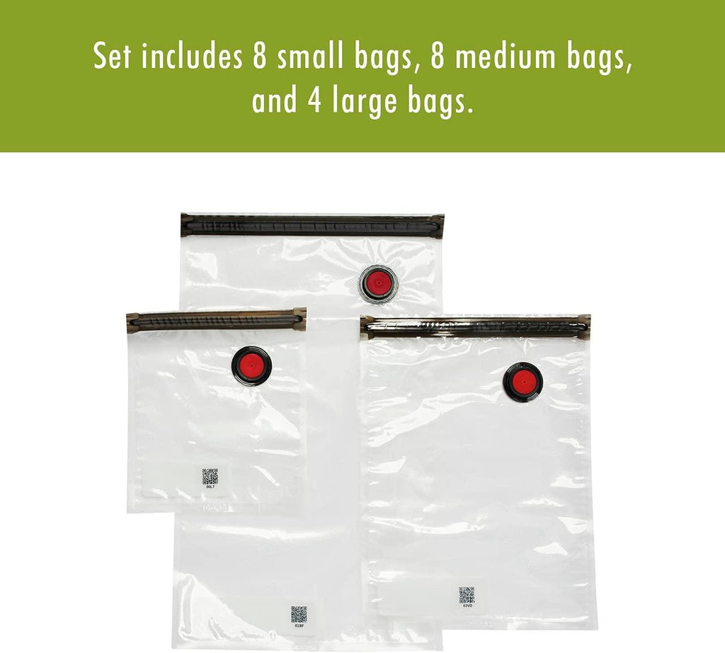 ZWILLING Fresh & Save 20-pc Assorted Sizes Vacuum Sealer Bags, Sous Vide Bags