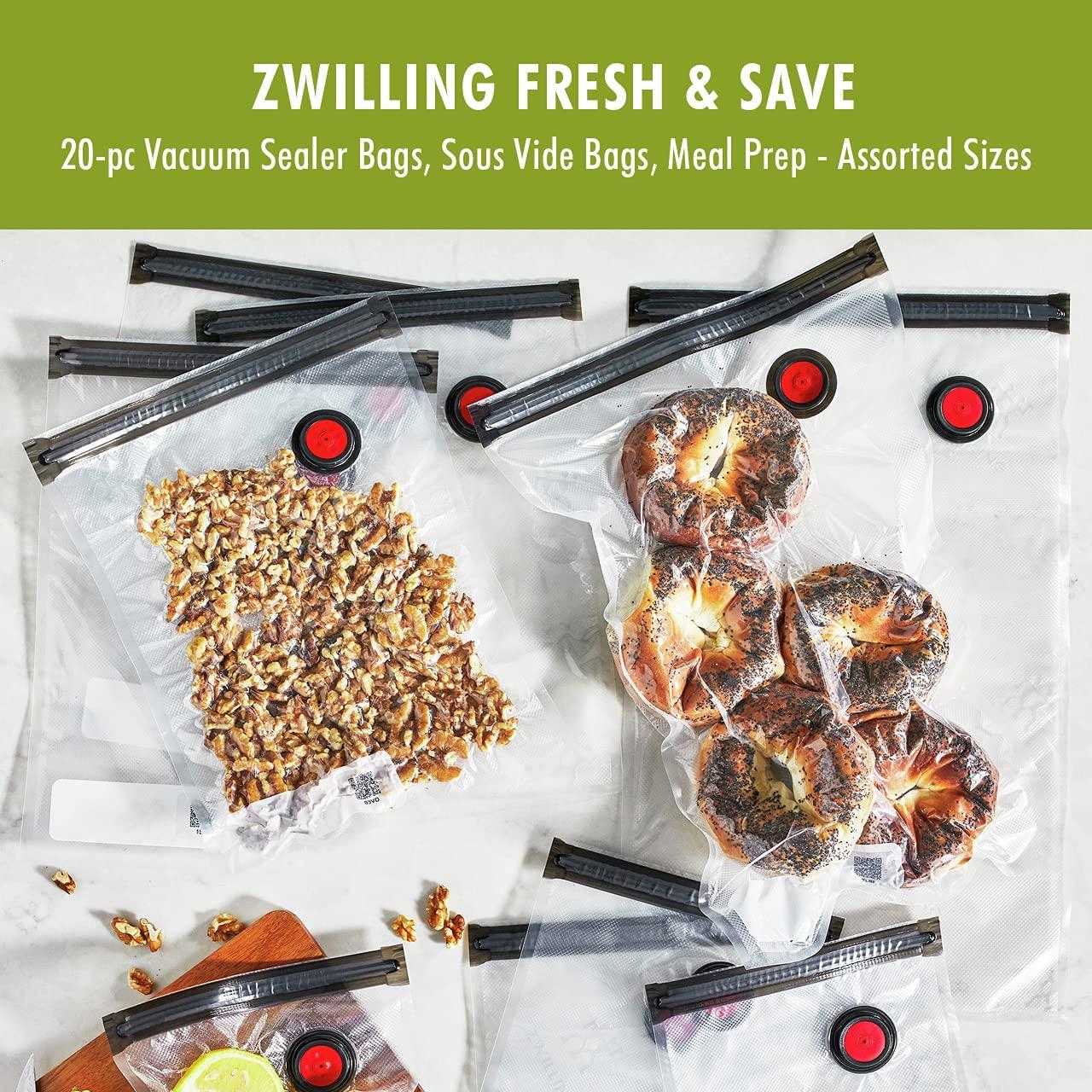 ZWILLING Fresh & Save 20-pc Assorted Sizes Vacuum Sealer Bags, Sous Vide Bags