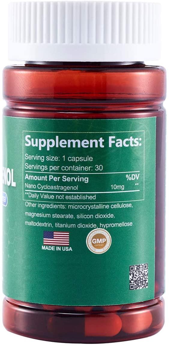 CAW Nano Cycloastragenol 10mg 30 Caps 3 Bottles Anti Aging Telomerase Activation Supplement…