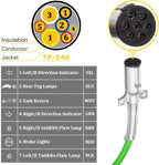 Autsurles 12ft 3 in 1 Trailer Air Line Hose Wrap Assembly with Handle Grip 7 Way Electrical Cable ABS & Power Air Line for Semi Truck Trailer Tractor