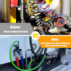 Autsurles 12ft 3 in 1 Trailer Air Line Hose Wrap Assembly with Handle Grip 7 Way Electrical Cable ABS & Power Air Line for Semi Truck Trailer Tractor