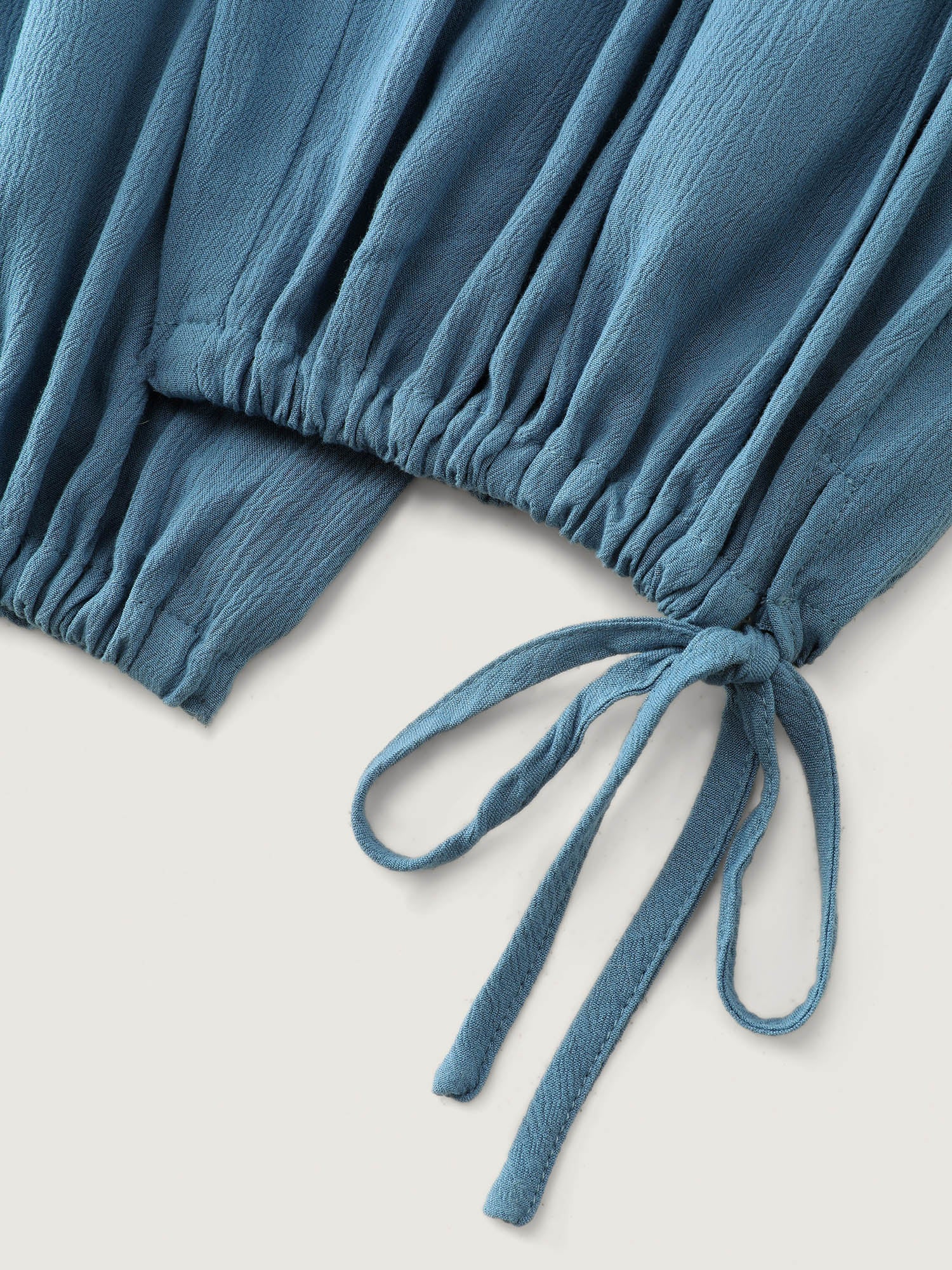 Ruched Front Crisscross Back Tie Jumpsuit