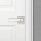 BrSquare Satin Nickel Bed/Bath Door Lever Featuring Microban