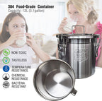 Hantop 12L Cow MilMachine, Portable Plug-in Pulsating Vacuum Pump, Food Grade 304  Steel Milk Bucket with Auto Stop Check Valve and Teats Cups Cow Milker Machine (Classic Model)