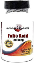 Folic Acid 800mcg * 200 Capsules 100% Natural - by EarhNaturalSupplements