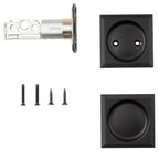 Matte Black Square Hall/Closet Pocket Door Lock