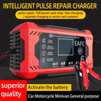 Car Battery Charger, 12V 6A Smart Battery Trickle Charger Auto 12V 24V Battery Maintainer For Car Truck Motorcycle Lawn Mower Marine Lead Acid Charger