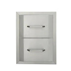 Barbecue BBQ Grill Double Drawer  Steel Outdoor Kitchen Storage