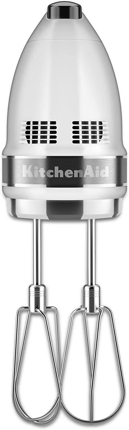 KitchenAid KHM7210WH 7-Speed Digital Hand Mixer with Turbo Beater II Accessories and Pro Whisk - White