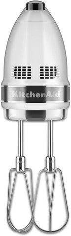 KitchenAid KHM7210WH 7-Speed Digital Hand Mixer with Turbo Beater II Accessories and Pro Whisk - White