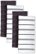 KitchenAid Albany Kitchen Towel Set, Set of 4, Black 4 Count