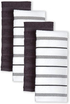 KitchenAid Albany Kitchen Towel Set, Set of 4, Black 4 Count