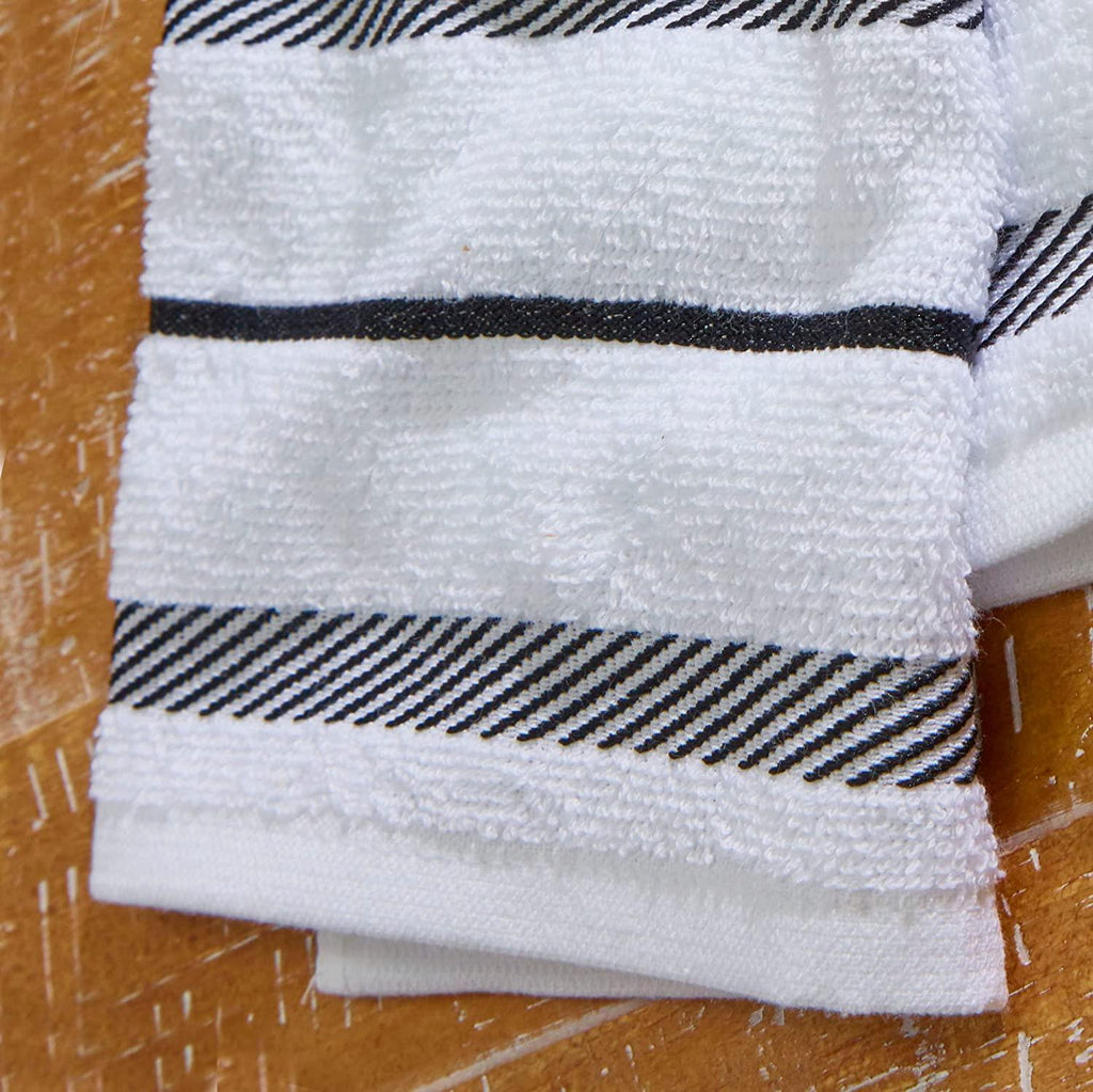 KitchenAid Albany Kitchen Towel Set, Set of 4, Black 4 Count
