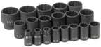 19-Piece 1/2" Drive SAE  Impact Socket Set 1719 New-Tool set-Wrench set-Tool kit-Socket sets-Tools for mechanics-Socket set-Impact socket set-Hand tools-Mechanic tools-Mechanic tool set