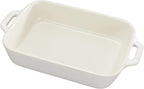 STAUB Ceramics Rectangular Baking Dish Set, 2 pc, Rustic Ivory