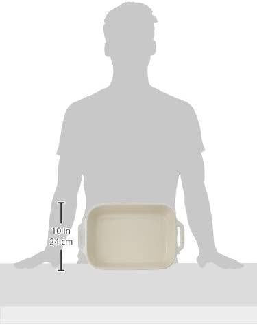 STAUB Ceramics Rectangular Baking Dish Set, 2 pc, Rustic Ivory