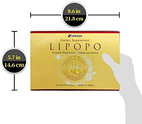 Umeken Lipopo, 3 Month Supply- Lipopolysaccharide, Beta-glucan from Yeast, Lactic Acid Bacteria, and Vitamin C. 90 Packets. Made in Japan.