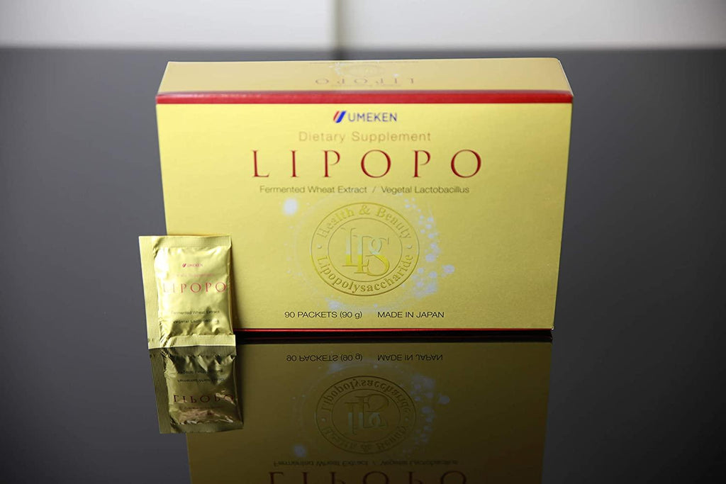 Umeken Lipopo, 3 Month Supply- Lipopolysaccharide, Beta-glucan from Yeast, Lactic Acid Bacteria, and Vitamin C. 90 Packets. Made in Japan.