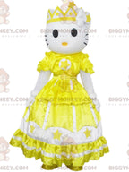 BIGGYMONKEYmascot costume from Hello Kitty, famous cat with a yellow dress
