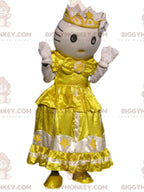 BIGGYMONKEYmascot costume from Hello Kitty, famous cat with a yellow dress