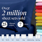 LuxClub 6 PC King Size Sheet Set Bamboo Sheets Deep Pockets 18" Eco Friendly Wrinkle Free Cooling Sheets Machine Washable Hotel Bedding Silky Soft - Navy King