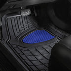 FH Group Automotive Floor Mats - Heavy-Duty Rubber Floor Mats for Cars, Universal Fit Full Set, Climaproof Floor Mats, Trimmable Floor Mats for Most Sedan, SUV, Truck Floor Mats Blue