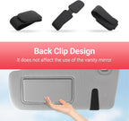 Sunglass Holder for Car Visor Sunglasses Clip Magnetic Leather Glasses Eyeglass Holder Truck Car Interior Accessories Universal for Woman Man -Black