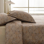HeimenAogo Egyptian Cotton Duvet Cover Queen Size Sateen Weave, Silky Soft Boho Duvet Cover Zipper Closure, Long Staple Cotton Bed Linen Paisley Pattern 3Pcs
