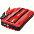 Portable Car Jump Starter Battery Power Bank Emergency Booster With LED Light 12V Auto Starting Device Support Starting 12V Gasoline Cars Up To 101.44oz