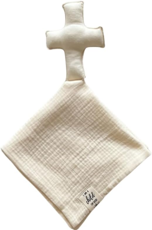 Cross Lovey, Cross Security Blanket, Christian Lovey, Christian Baby Gift, Baptism Gift, Easter Gift, Newborn Baby Gift, Blessing Blanket, Christian Gift (Olive)