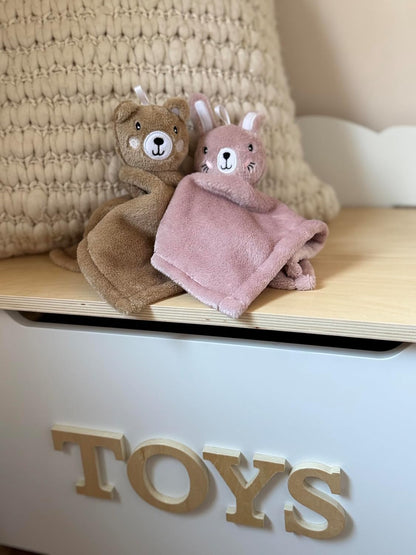 Loveys for Babies - Ultra-Soft Baby Lovey & Security Blankets for Babies, 12x12, Bunny & Bear, Soothing Comforter, Machine Washable, Perfect, Stroller & Bedtime Companion (Brown Bear)