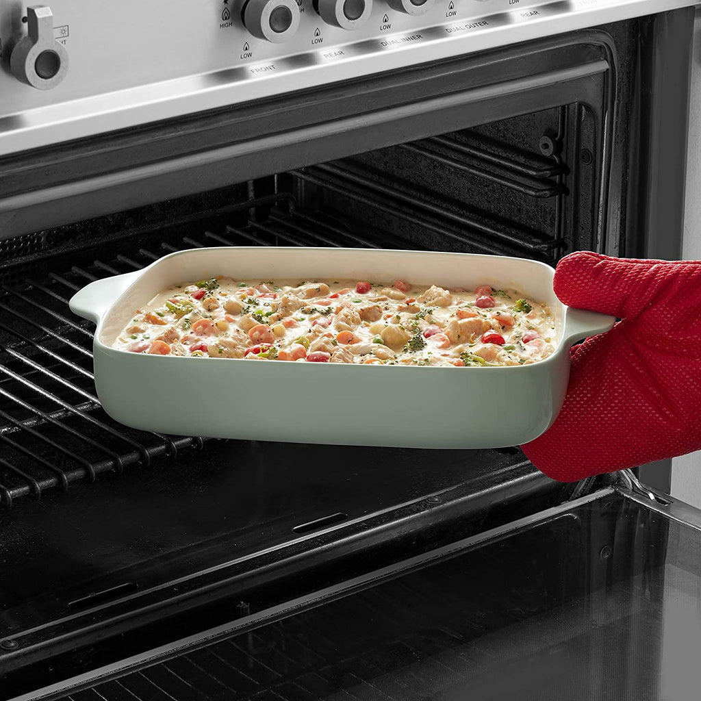 KitchenAid Vitrified Stoneware Rectangular Baker, 4.5-Quart, Pistachio