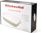 KitchenAid Vitrified Stoneware Rectangular Baker, 4.5-Quart, Pistachio
