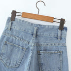 high-waist embroidery wide leg shorts